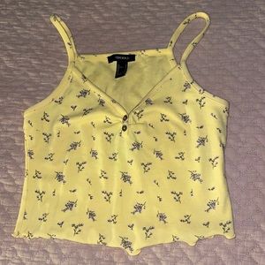 Yellow flower crop top !! Forever 21